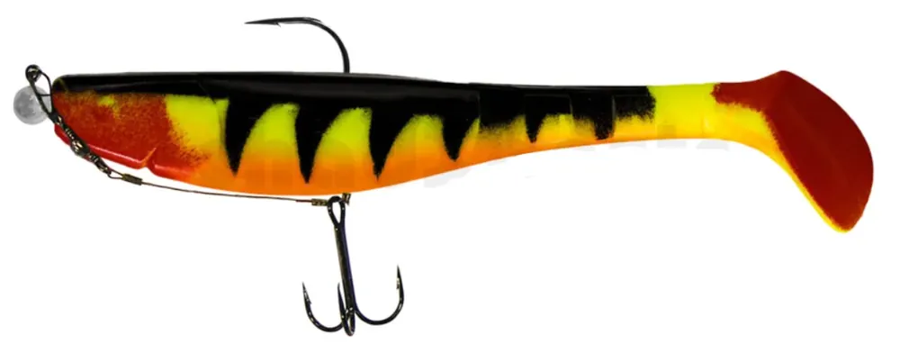 Weekendaanbieding Relax Kopyto Classic 20cm Fluogelb / Zander / Bauch Orange montiert 12/0 15g mit Beihänger